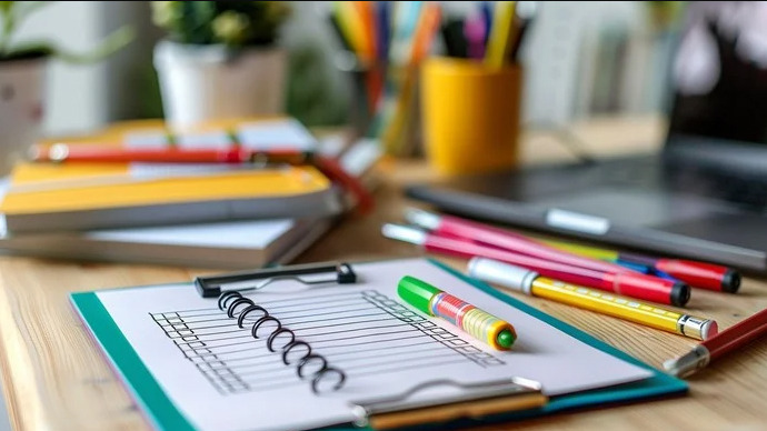 Organized study desk setup for effective and productive learning